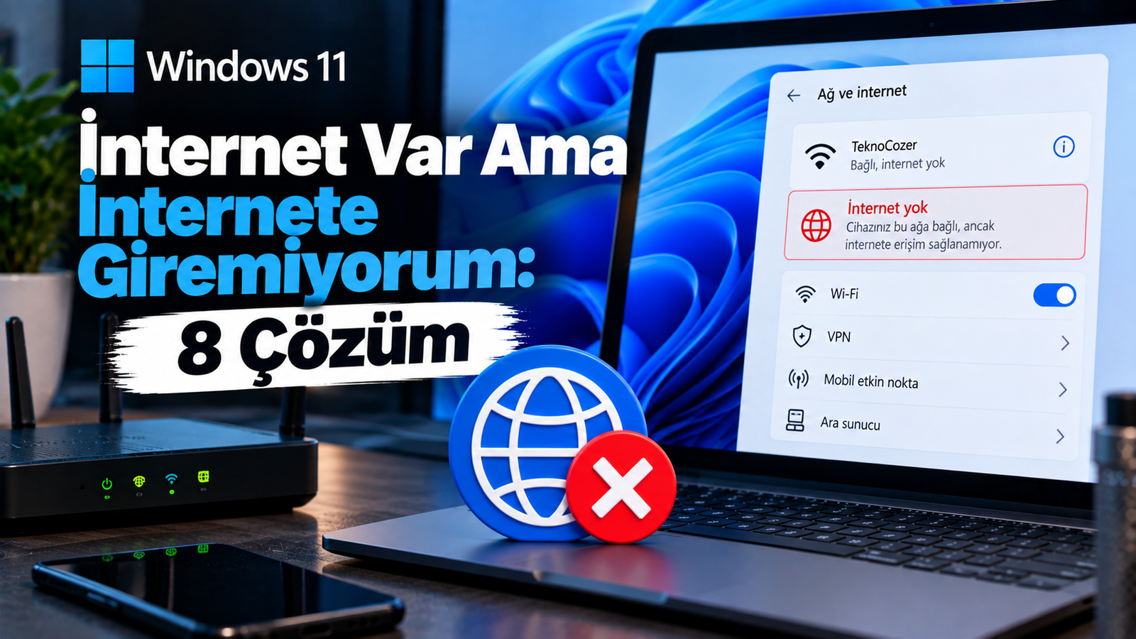 Windows 11 İnternet Var Ama İnternete Giremiyorum: 8 Çözüm | Tekno Çözer